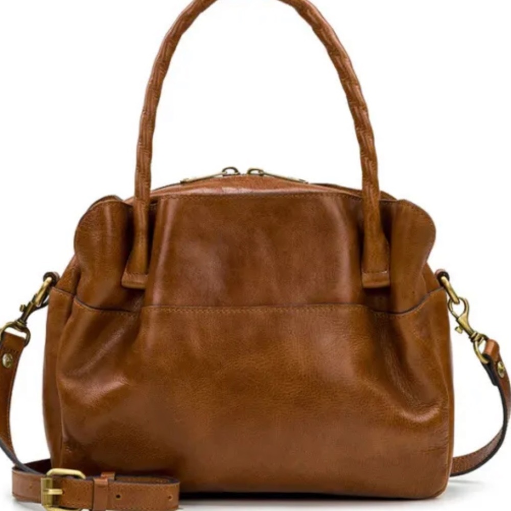 PATRICIA NASH VINTAGE ASHFORD SATCHEL BAG IN DISTRESSED LEATHER COGANAC NWT $249